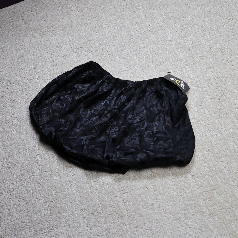 Art Class Girls Ebony Black Floral Jacquard Bubble Skirt Size S 6/7 NWT